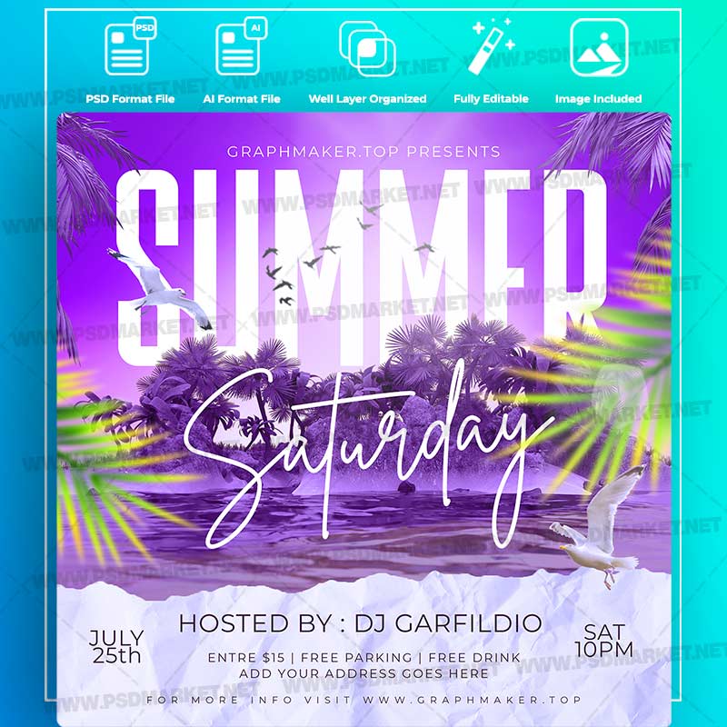 summer-saturday-templates-in-psd-vector.jpg Download Summer Saturday Templates in PSD & Vector