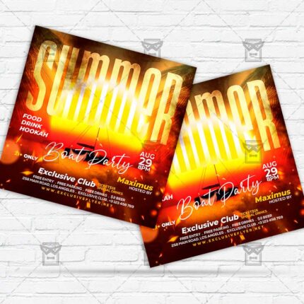 Summer Boat Party - Flyer PSD Template | ExclusiveFlyer