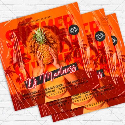 Summer Dj Madness - Flyer PSD Template | ExclusiveFlyer