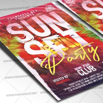 Download Sunset Party PSD Template 2
