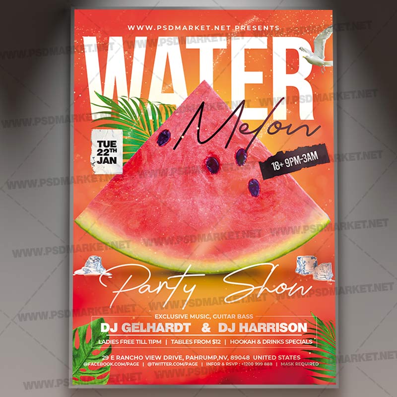 watermelon_party_psd_template_1.jpg Download Watermelon Party PSD Template 1