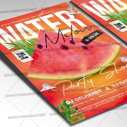 Download Watermelon Party PSD Template 2