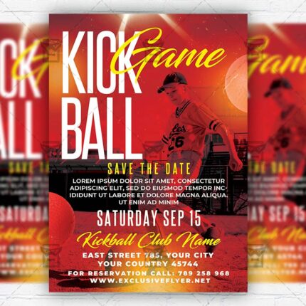 Kickball - Flyer PSD Template | ExclusiveFlyer