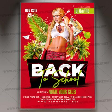 Download School Back Party PSD Template 1