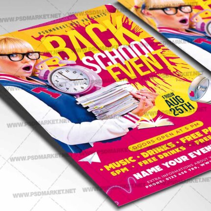 School Party Event PSD Template 2