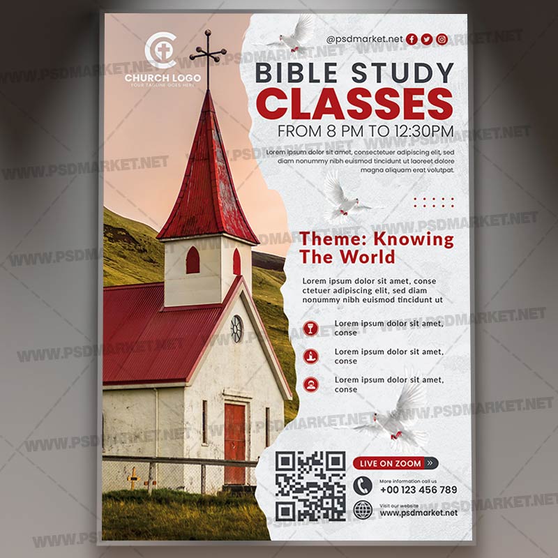 Download Bible Study Classes PSD Template Flyer PSDmarket