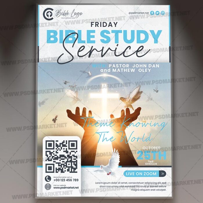 Download Bible Study Service PSD Template 1