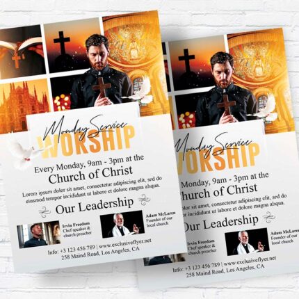 Monday Worship Service - Flyer PSD Template | ExclusiveFlyer