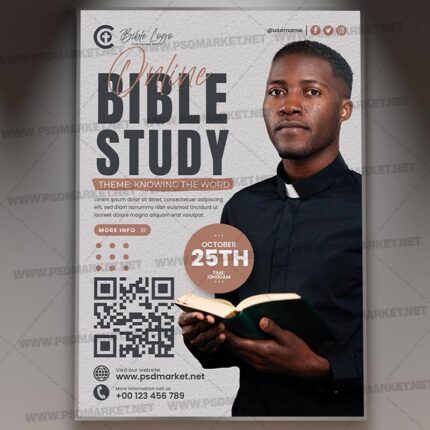 Download Online Bible Study PSD Template 1