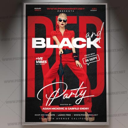 Download Red and Black Party PSD Template 1