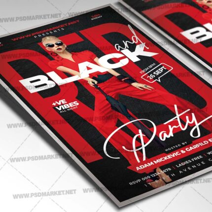 Download Red and Black Party PSD Template 2