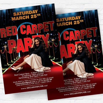 Red Carpet Party - Flyer PSD Template | ExclusiveFlyer