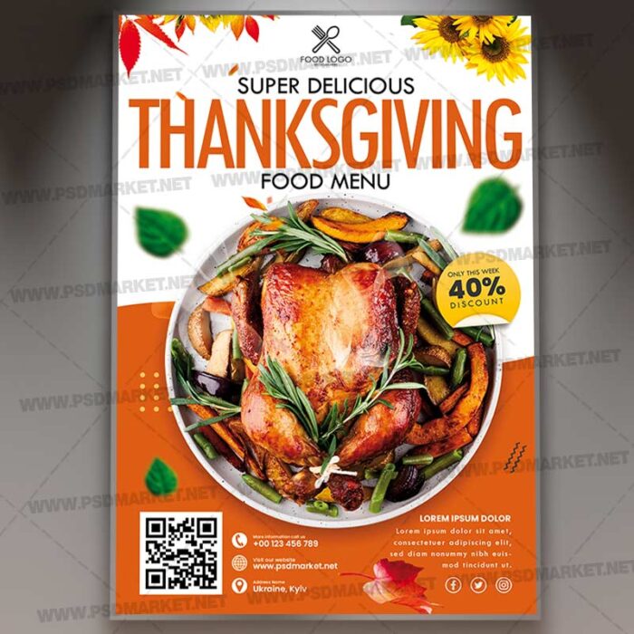 Download Thanksgiving Menu Event PSD Template 1