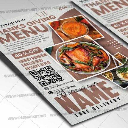 Download Thanksgiving Menu PSD Template 2