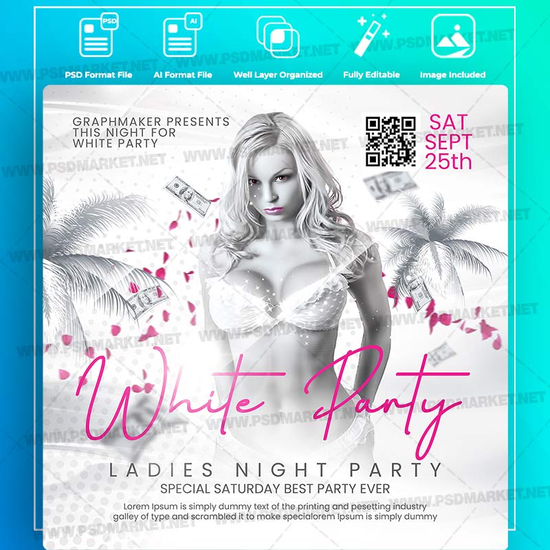 white-party-night-templates-in-psd-vector.jpg Download White Party Night Templates in PSD & Vector
