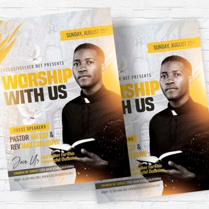 Worship with Us - Flyer PSD Template | ExclusiveFlyer