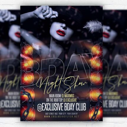 Bday Night Show - Flyer PSD Template | ExclusiveFlyer