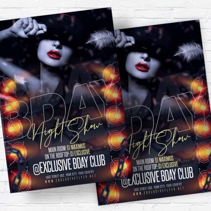 Bday Night Show - Flyer PSD Template | ExclusiveFlyer