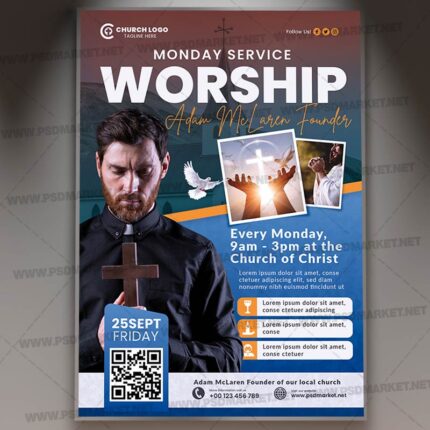 Download Worship Service PSD Template 1