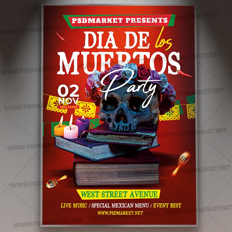 dia_de_muertos_psd_template_1.jpg Download Dia De Muertos PSD Template 1