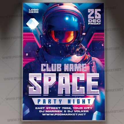 Download Space Party PSD Template 1