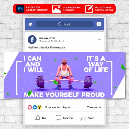 GYM Sport Animated Flyer PSD Template