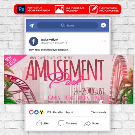Amusement Park Animated Flyer PSD Template