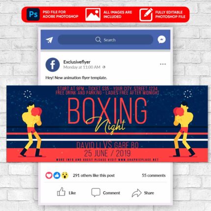 Boxing Night Animated Flyer PSD Template