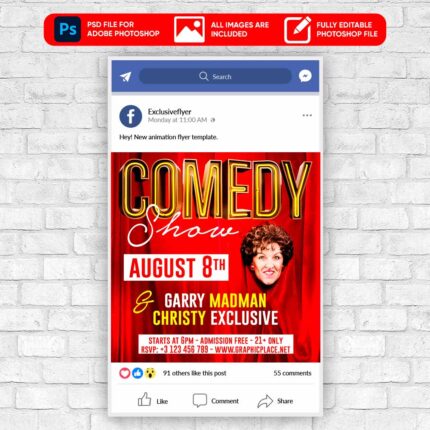 Comedy Show - Animated PSD Template | ExclusiveFlyer