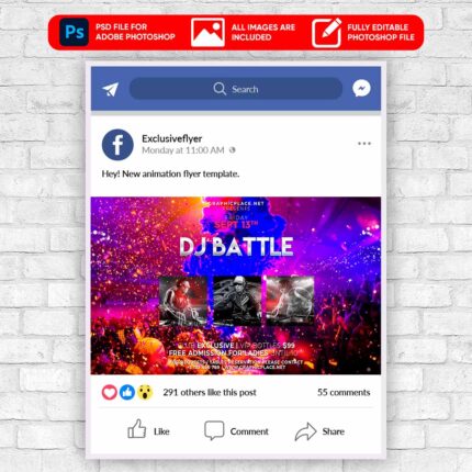 Dj Battle Night Animated Flyer PSD Template