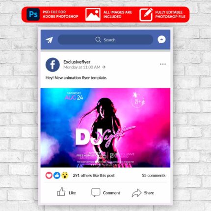 Dj Night Animated Flyer PSD Template