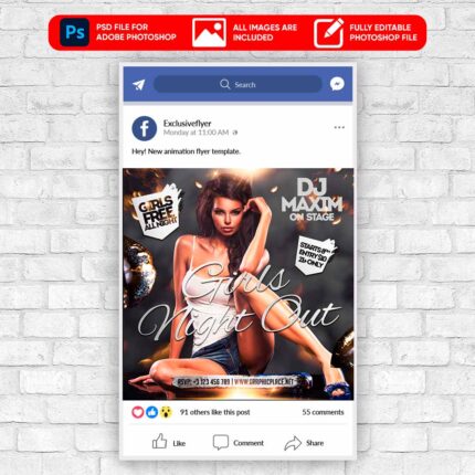 Girls Night Out Animated Flyer PSD Template