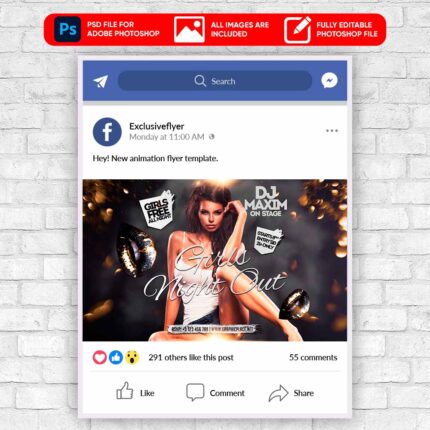 Girls Night Out Animated Flyer PSD Template