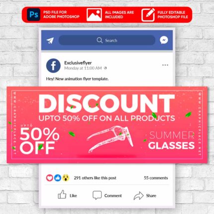 Glasses Sale Animated Flyer PSD Template
