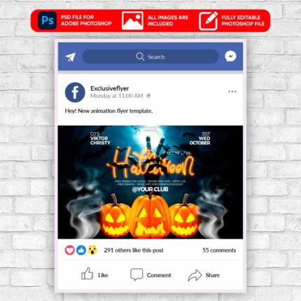 Halloween Celebration Animated Flyer PSD Template