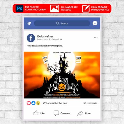 Happy Halloween Animated Flyer PSD Template