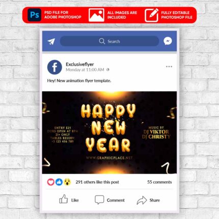 Happy New Year - Animated Flyer PSD Template
