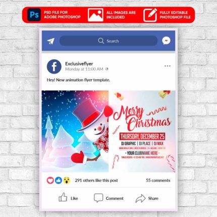 Merry Xmas Animated Flyer PSD Template