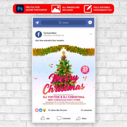 Merry Christmas Celebratio - Animated PSD Template | ExclusiveFlyer