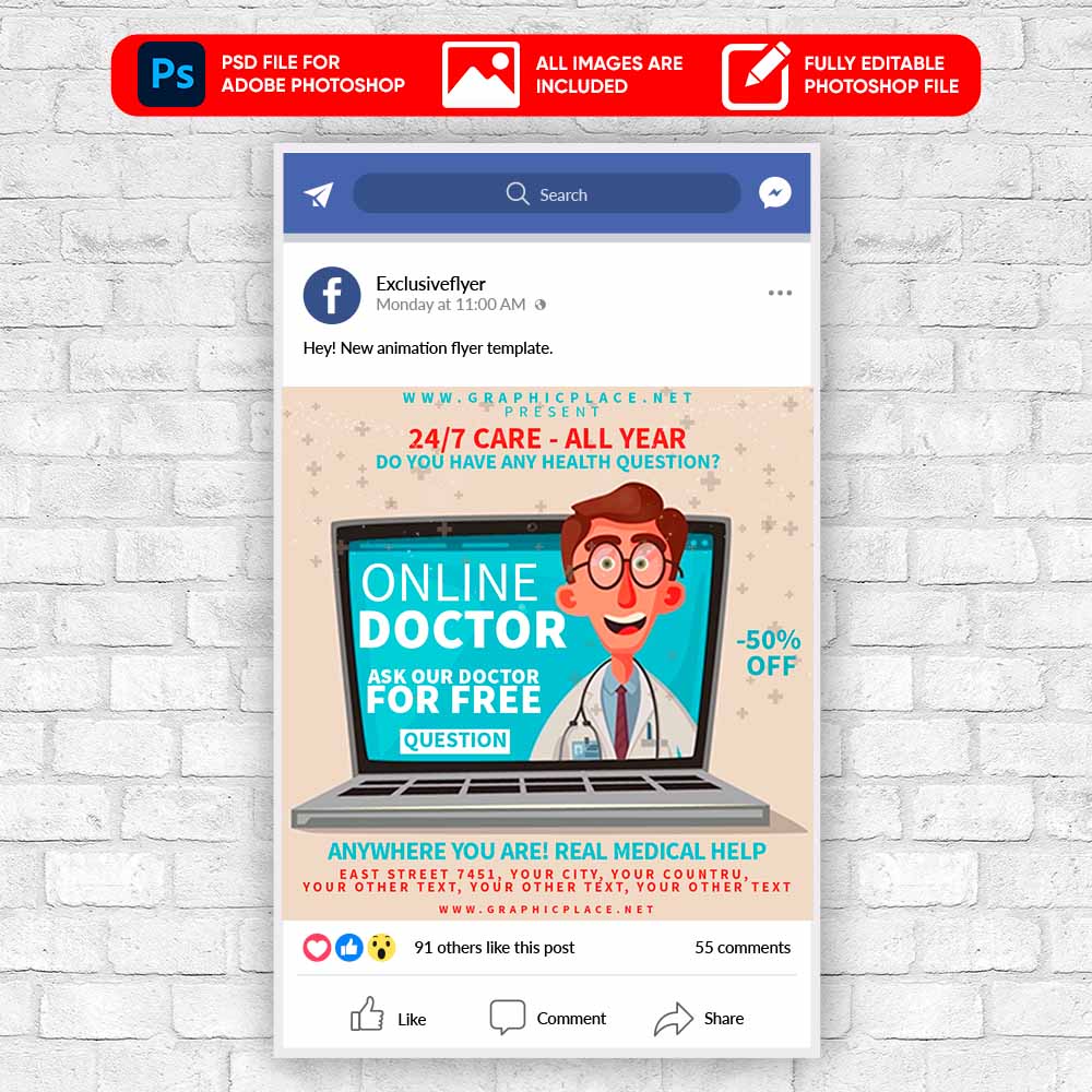 online-doctor-animated-flyer-psd-template-1.jpg Online Doctor Animated Flyer PSD Template