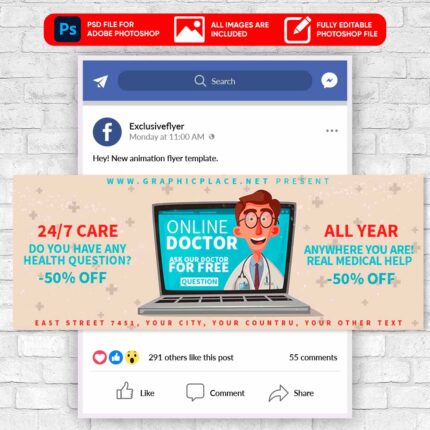 Online Doctor Animated Flyer PSD Template