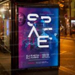 Download Space Party Night PSD Template 3