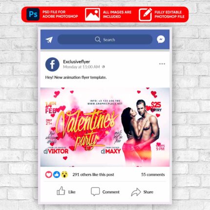 Valentine Party - Animated Flyer PSD Template