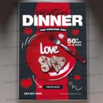 Download Valentines Day Dinner Card Printable Template 1