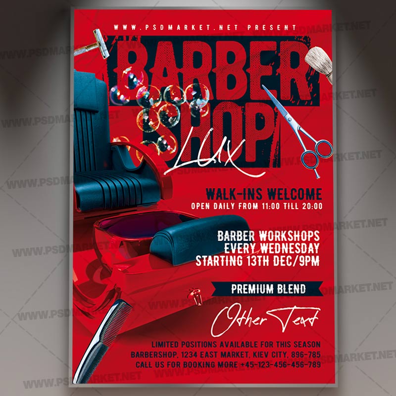 Download Barber Shop Free PSD Flyer Template