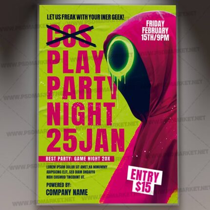 Download Cosplay Party Card Printable Template 1