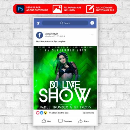 Dj Show Animated Flyer PSD Template