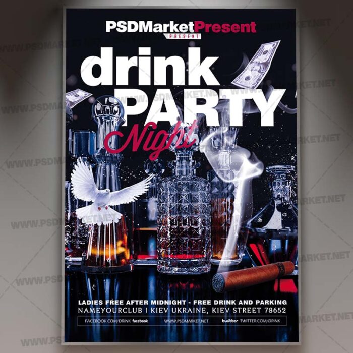 Download Drink Party Card Printable Template 1