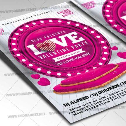 Download Love Valentine Party Card Printable Template 2