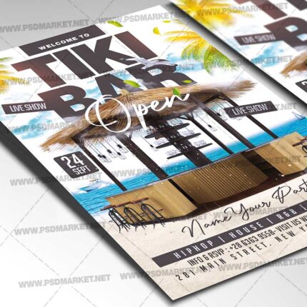 Download Tiki Bar Card Printable Template 2